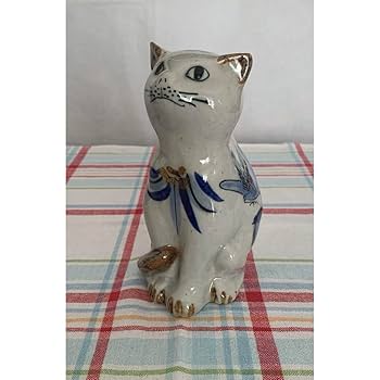 Amazon.co.jp: 陶器製 猫の置物 メキシコ トナラ焼 : ホーム